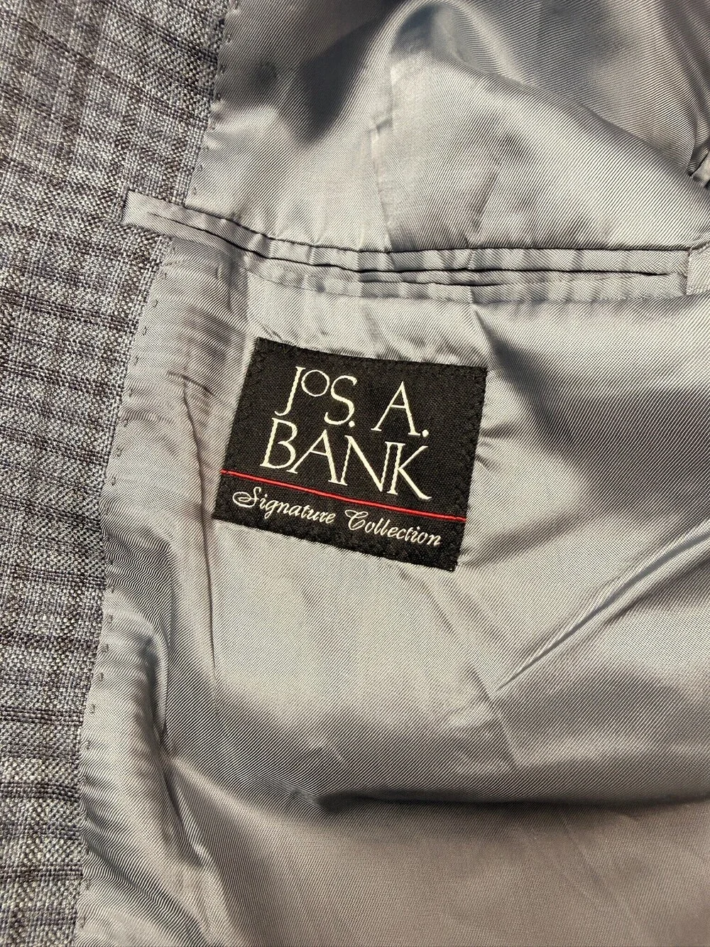 JoS. A. Bank Signature Wool Silk Linen Plaid Sport Coat 43R